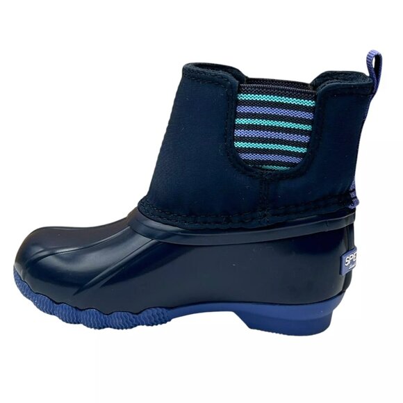 Sperry Saltwater Chelsea JR Baby/Toddler Girl's Duck Boots Size 6 Navy Blue/Aqua - Picture 5 of 12